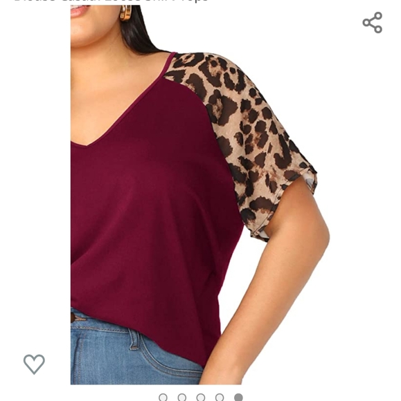 Women's plus size v neck casual blouse - Picture 5 of 8